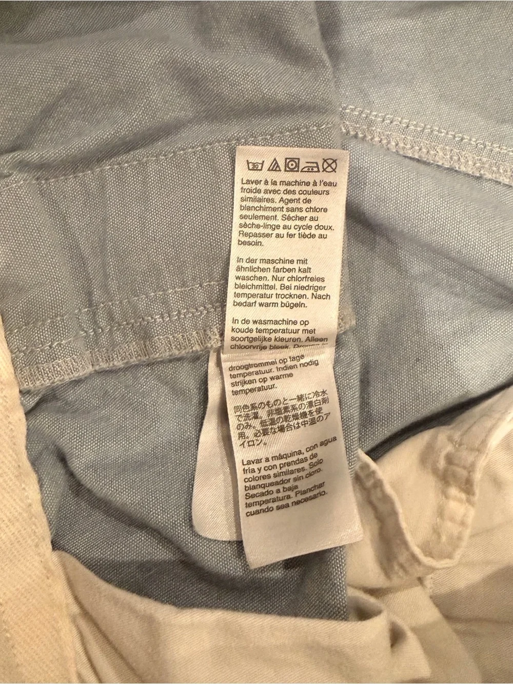 J. Crew Light Blue Cotton Shorts with Contrast Waistband
